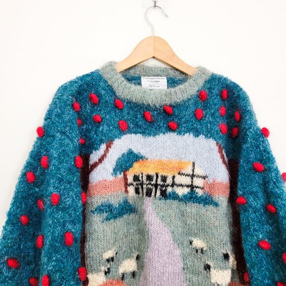 Vintage Susie Lee The Covent Garden Collection Hand Knit Bobble Mohair Sweater - Picture 3 of 10